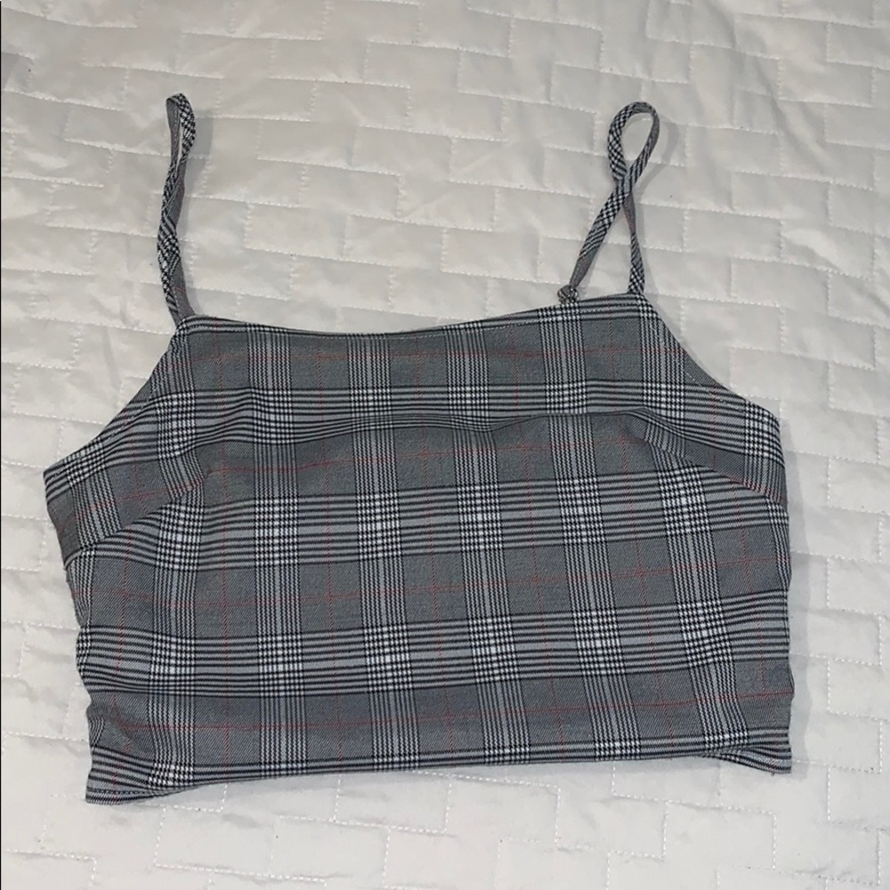 Plaid trendy crop top